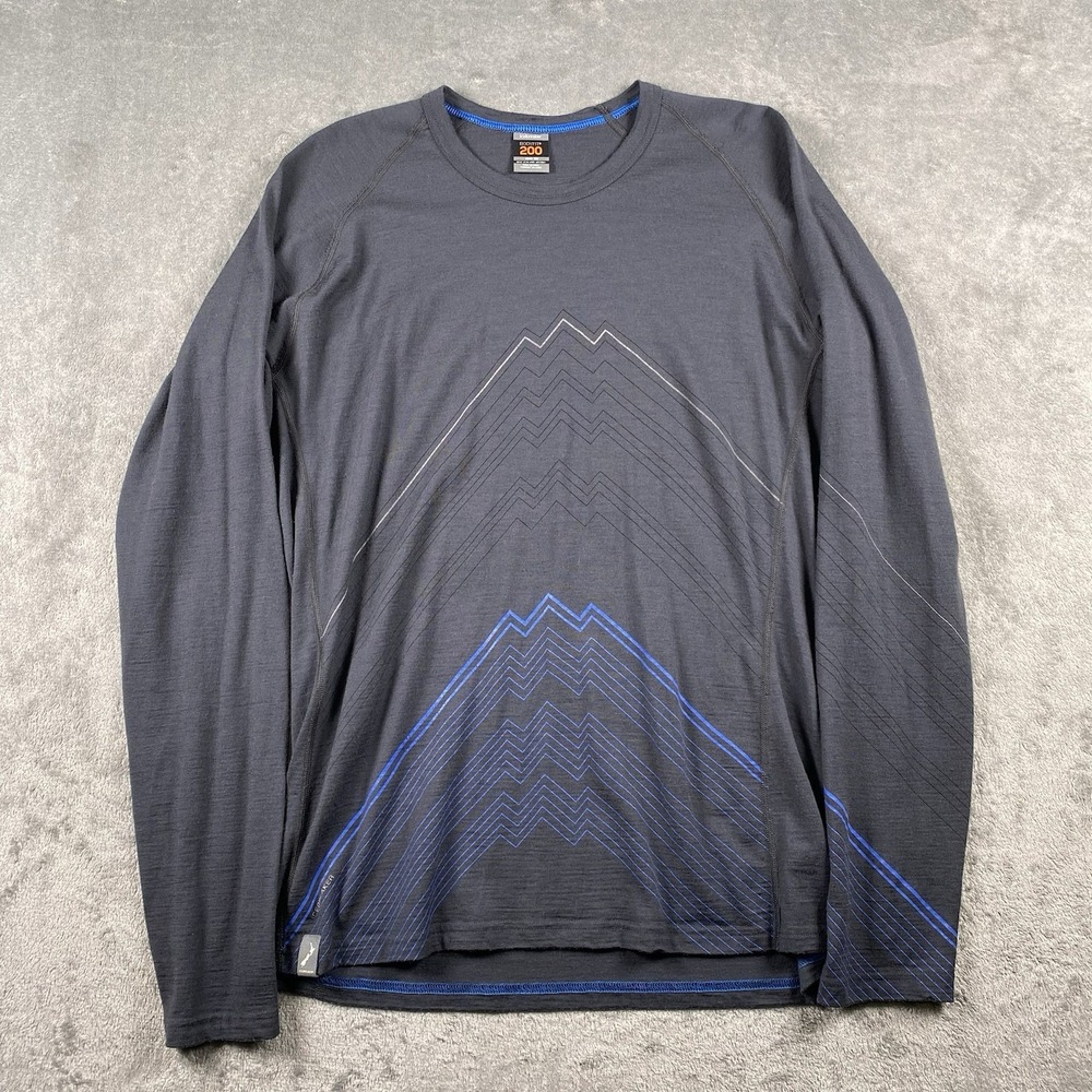 IceBreaker Shirt Mens XXL Merino Wool Bodyfit+ 200 Long Sleeve Base Layer *HOLE*